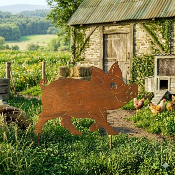 Lustiger Beetstecker Schwein ca. 50 cm - Gartendekoration